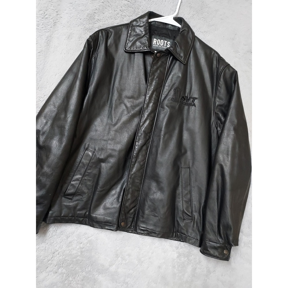 Roots Leather Jacket Mens Medium 1999 SVT Cobra Limited Edition Mustang Quilted